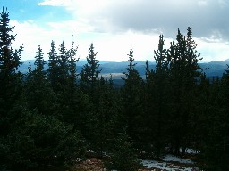 View from Mt Phillips Camp (with hail on ground)